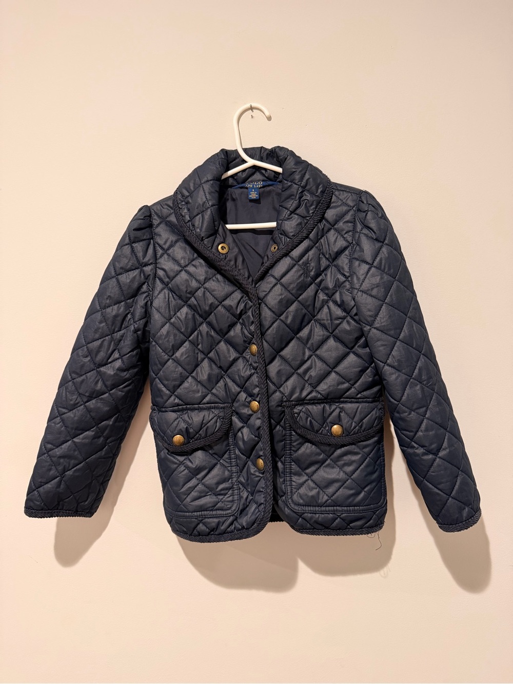 Polo by Ralph Lauren Dark Navy Quilted Puffer Blazer for Kids